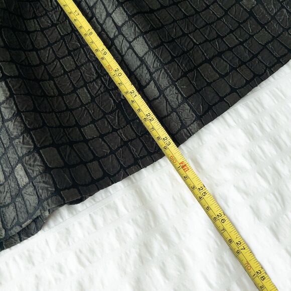 Isaac Mizrahi Green Black Geometric Flared Short Skirt Fairy Goth Punk Large - Picture 12 of 12